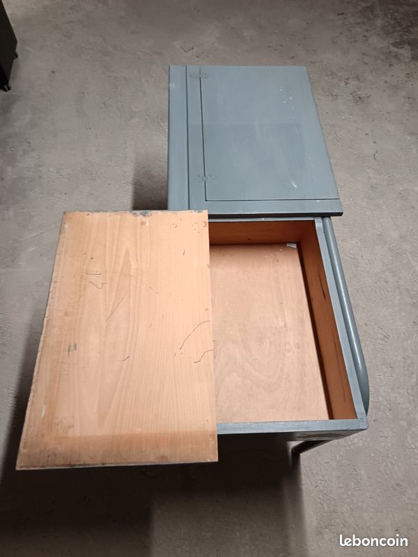 Bureau écolier 2 places gris (image 3)