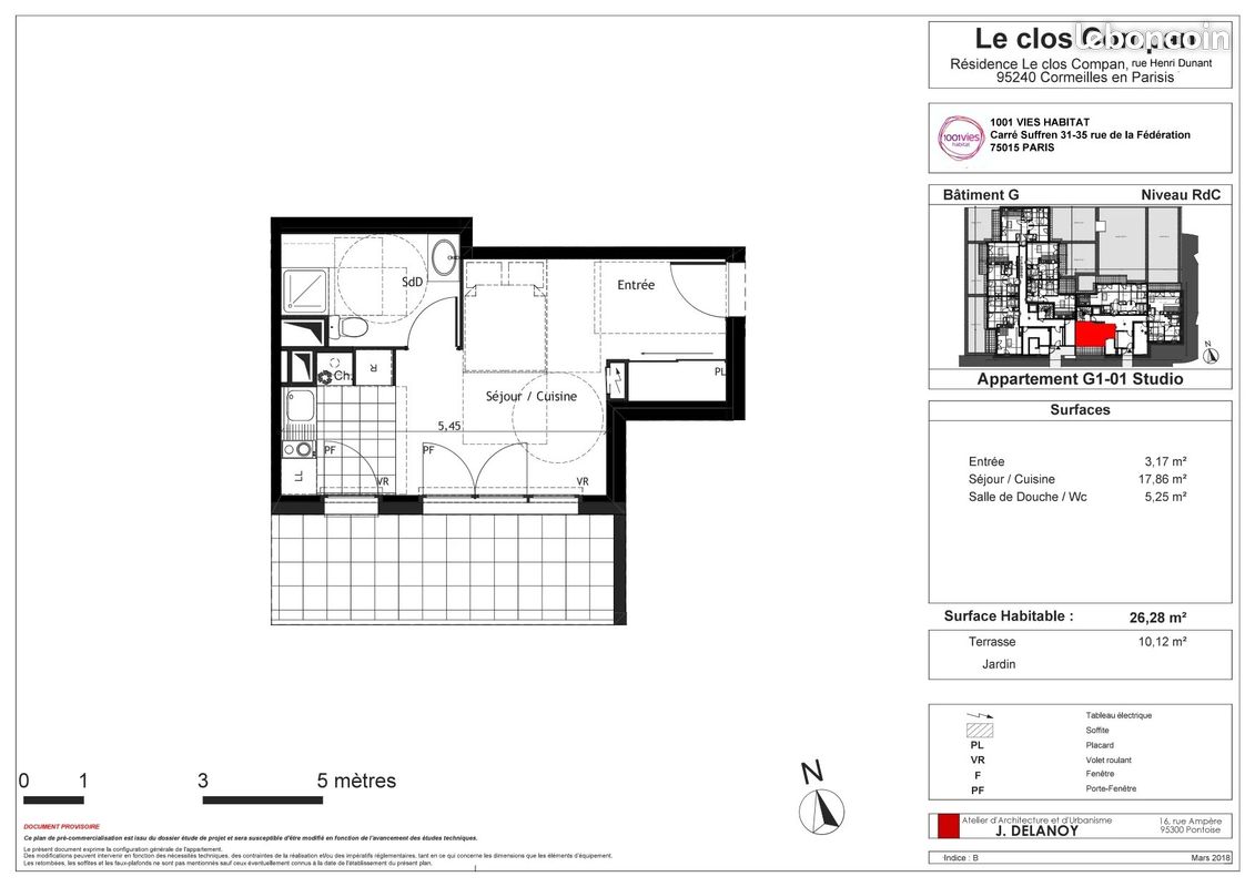 Appartement 1 pièce 26 m² · à Cormeilles-en-Parisis · 26 m² · 124 000 €