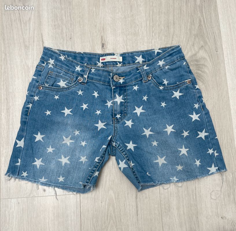 Short en jean levi's 412 coupe slim premium 7567 - Vêtements