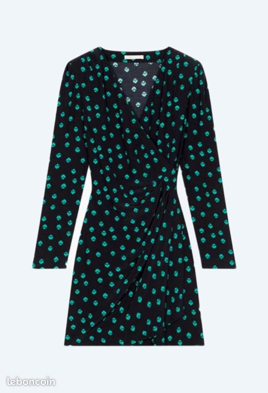 Robe à fleurs maje verte Vêtements