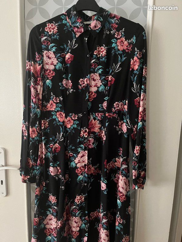 Robe Tunique BDG En Coton Rayé Fleuri - Taille M (38) - Style Décontracté Et Sympa
