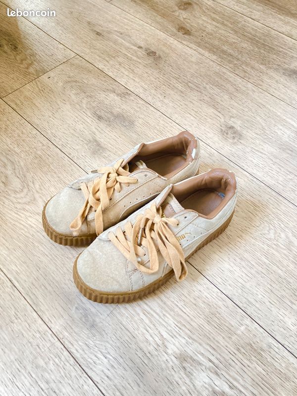Puma Basket Chaussure Rihanna Beige Puma X Fenty Rihanna Pointy