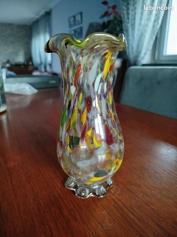 ✨ Vase en verre soufflé polychrome – Style Murano – Italie – Milieu XXᵉ siècle (image 2)