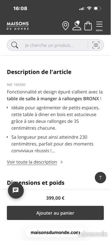 Bronx - Table à manger extensible 6 à 10 personnes L160/230 (image 3)