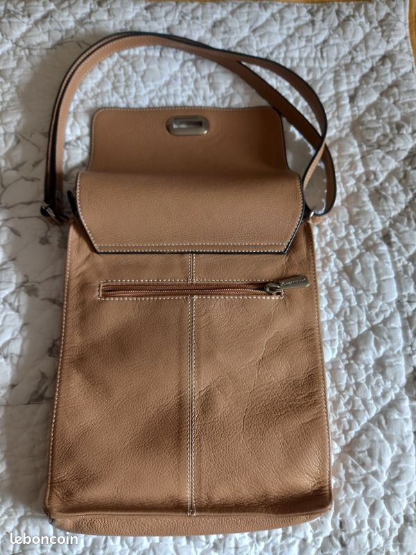 Sac à main cuir beige (image 3)