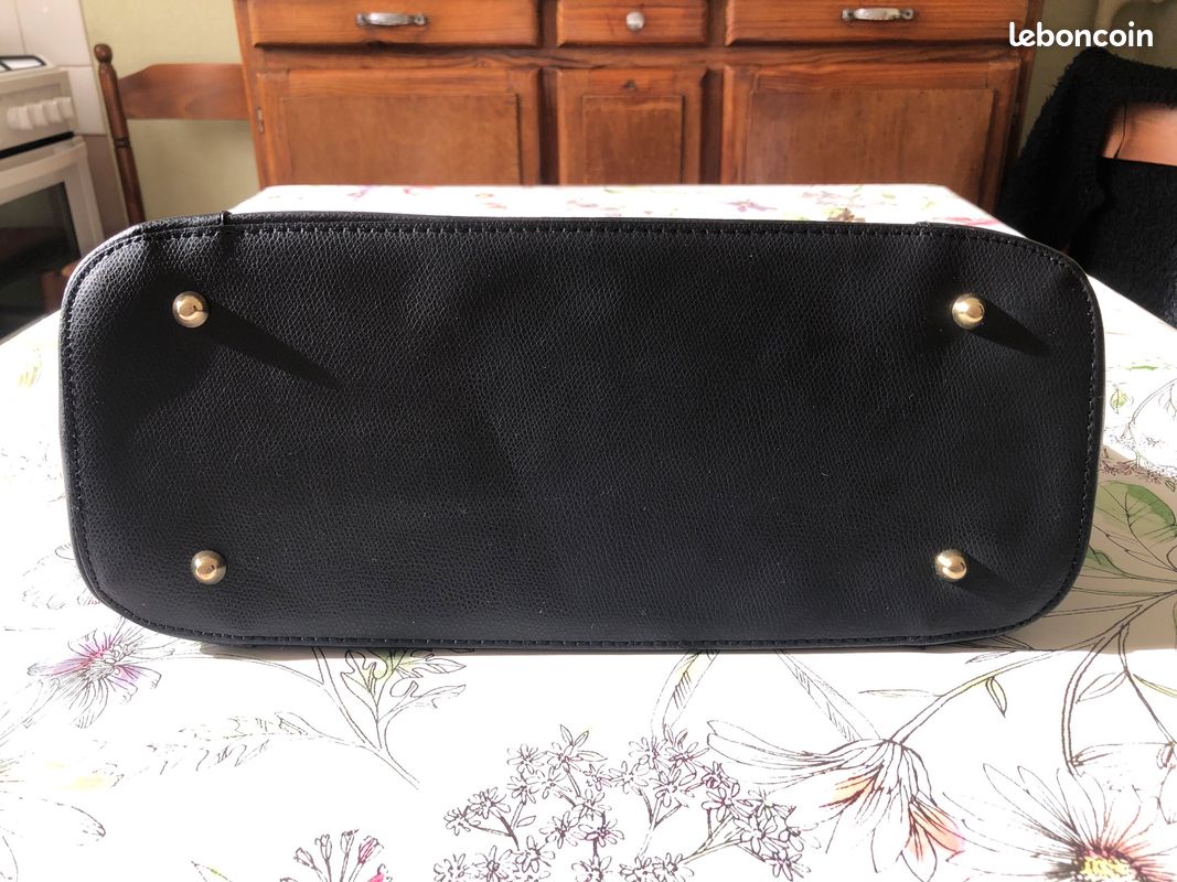 Sac à main cuir noir « VERA PELLE » (image 2)