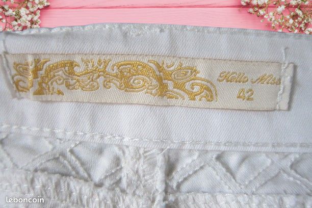 Short coton blanc Hello Miss 42 (image 2)