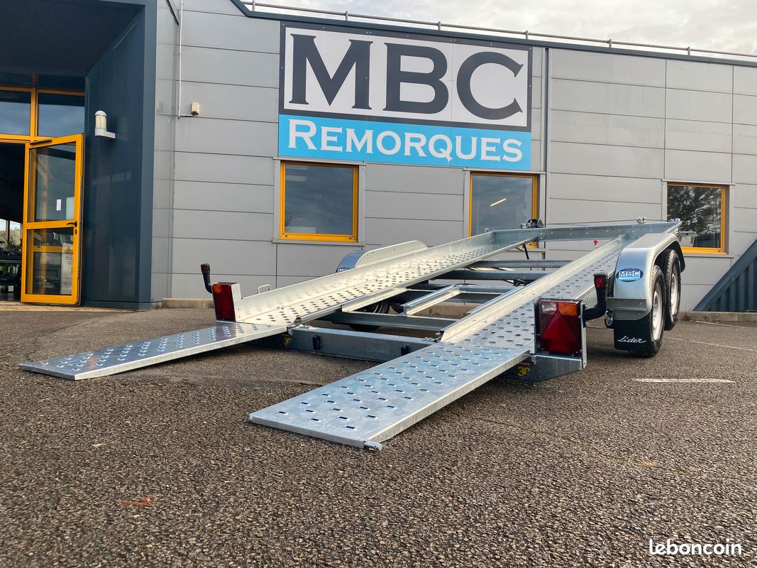 Remorque plateau porte voiture lider 2 essieux basculant 39760 2500 kg de ptac disponible en stock (image 5)