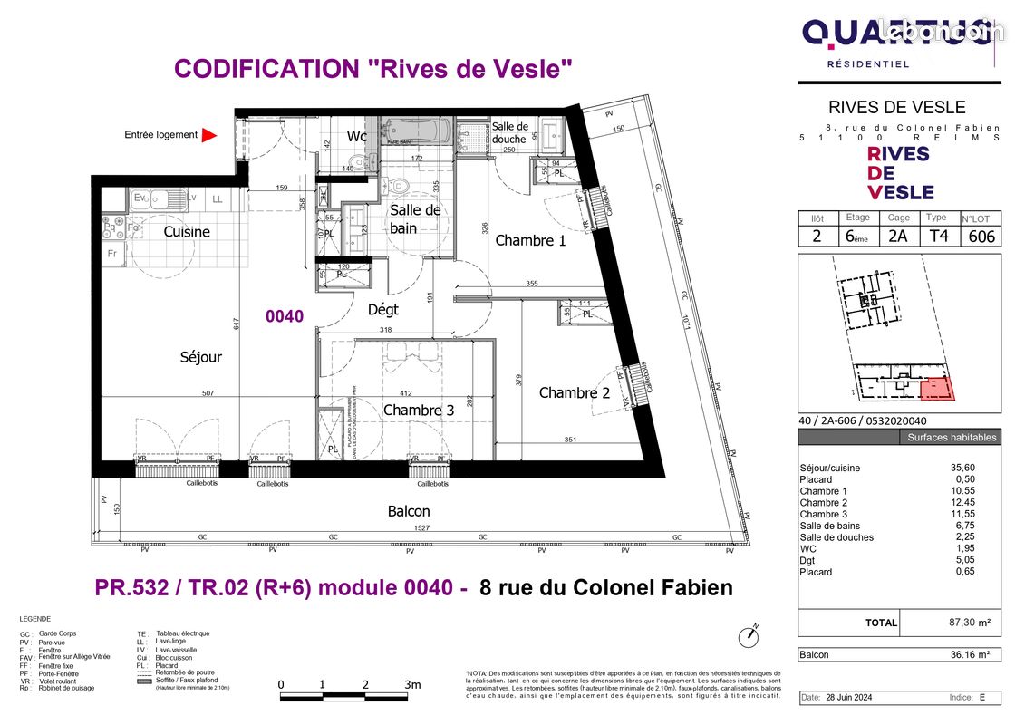 Appartement 4 pièces 88 m² · à Reims · 88 m² · 1 149 €/mois