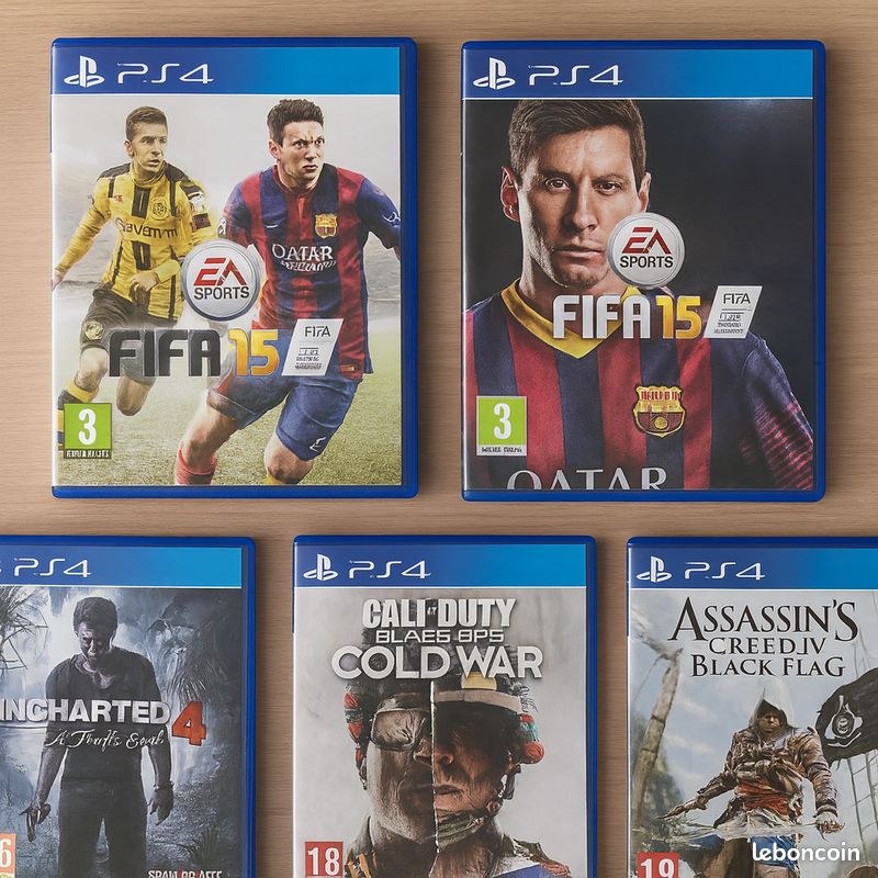 Lot de 5 jeux PS4 – Action, Aventure, Sport – bon état (image 1)