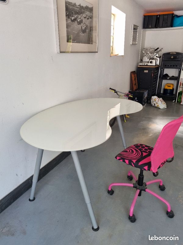Bureau en verre givré (image 2)