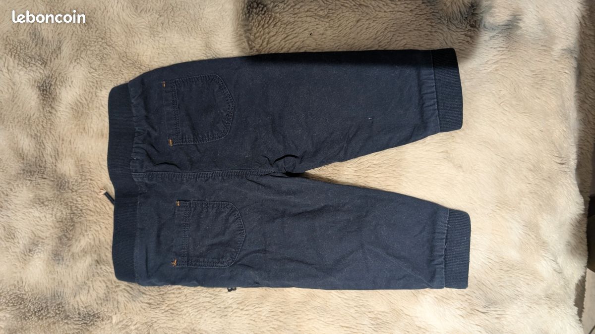 Pantalon jogger souple bleu marine Obaïbi - 12 mois (74 cm) (image 5)