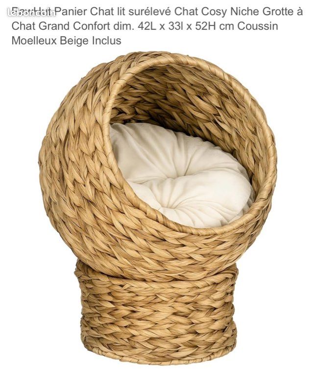 Panière sur pied chat et petit chien (image 1)