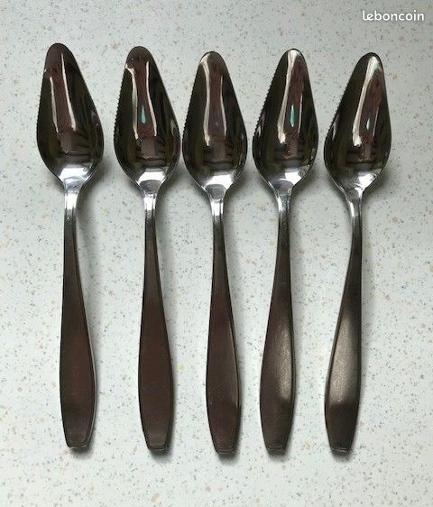 Hemoton Lot De 6 Cuillères à Pamplemousse En Acier Inoxydable Semi-Dentelées - Design Vintage