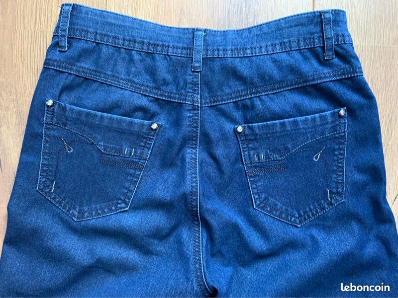 Pantacourt Jean Jirgao Taille 14 Ans - Neuf Avec étiquette - Bleu Délavé - Coton Mélangé