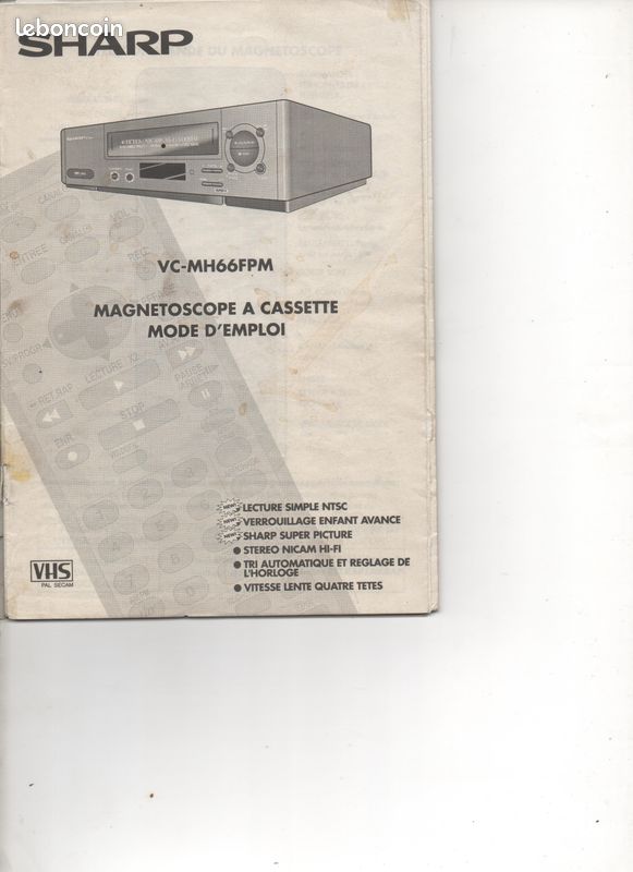 Magnétoscope sharp vc-mh78 s-vhs vhs pal/secam 6 têtes de à Champigny Sur Marne | Clasf image-video