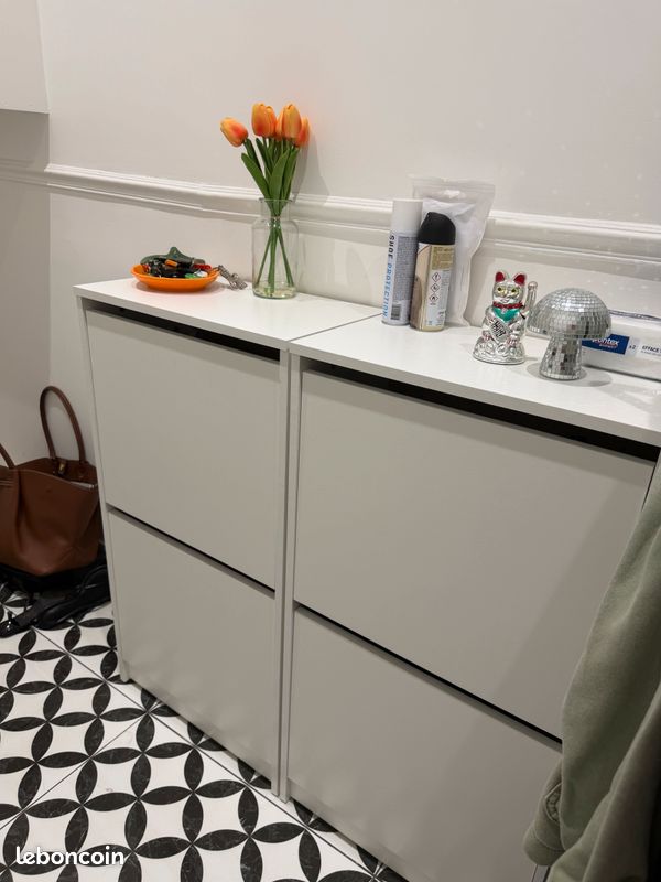 2 meubles à chaussures IKEA blanc (image 2)