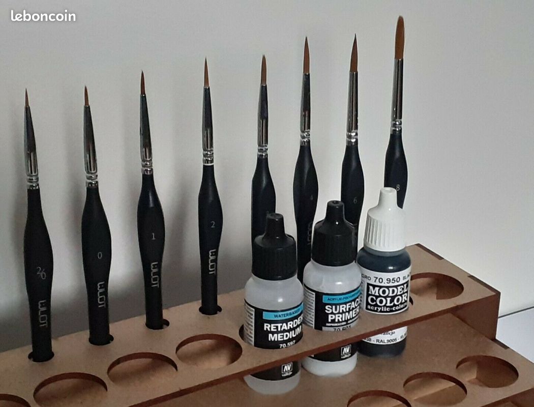 Support Peinture Vallejo 52 pots 16 Pinceaux Storage Vallejo Paint