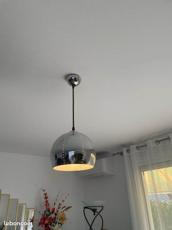 Luminaire 2 suspensions chromées (image 1)