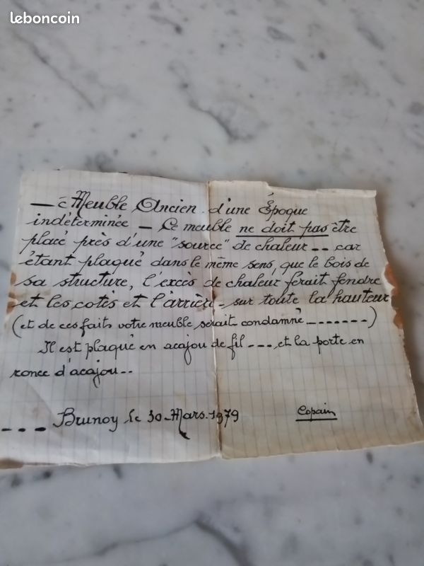 Table de chevet en acajou/marbre (image 4)