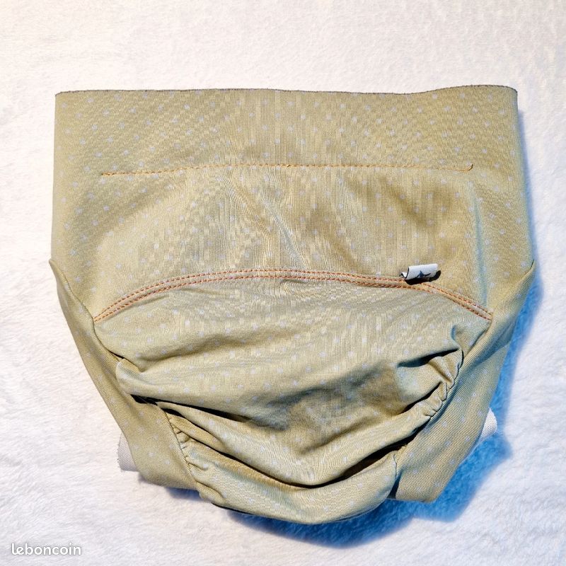Couche lavable Hamac Paris : Taille L (nacelle récente à bords plats) - imprimé kaki clair points blancs (image 2)