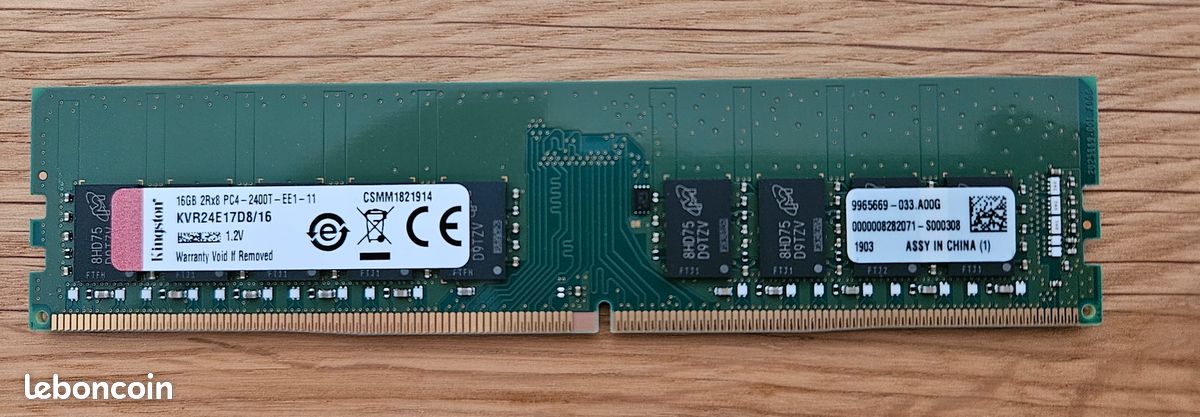 Barrette 16Go RAM DDR4 ECC UDIMM PC2400 Accessoires informatique
