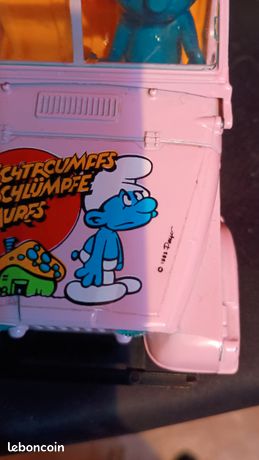 Figurine Schtroumpf En Métal Avec Voiture - Échelle 1/43 - Année 1983 Par ESCI