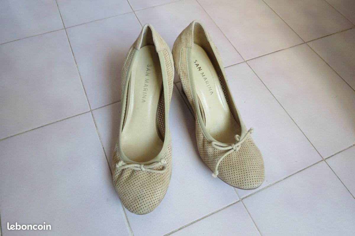 2076 :Escarpins beige T40 San Marina mpc6 (image 3)