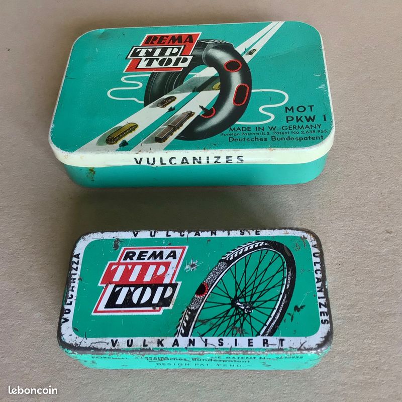 Ancienne Boîte De Rustines REMA TIP TOP, Vintage, Pub Garage Vélo - Pour Déco Ou Pièces