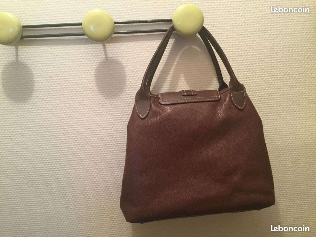 LONGCHAMP ⭐️ sac Gatsby en cuir marron TBE (image 10)
