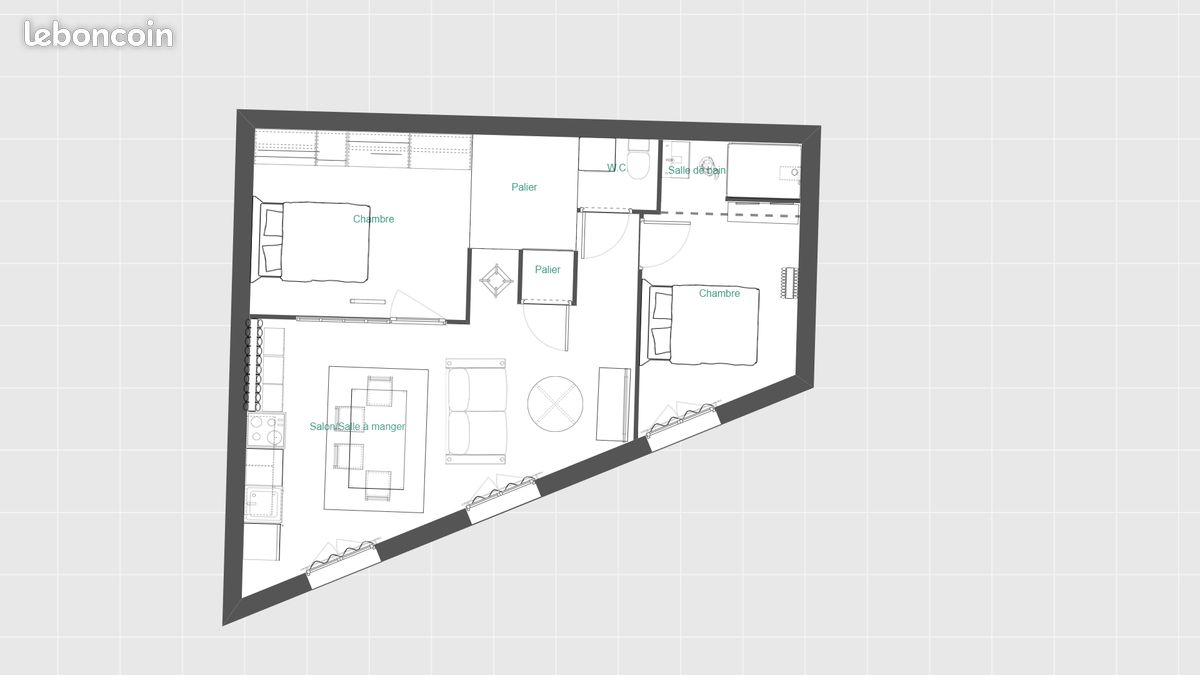 Appartement 3 pièces 46 m² · à Niort · 46 m² · 775 €