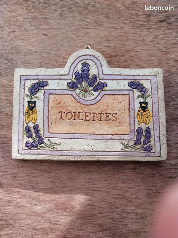 Plaques De Porte Vintage Porcelaine De Limoges - Salle De Bain Et WC "Le Petit Coin"