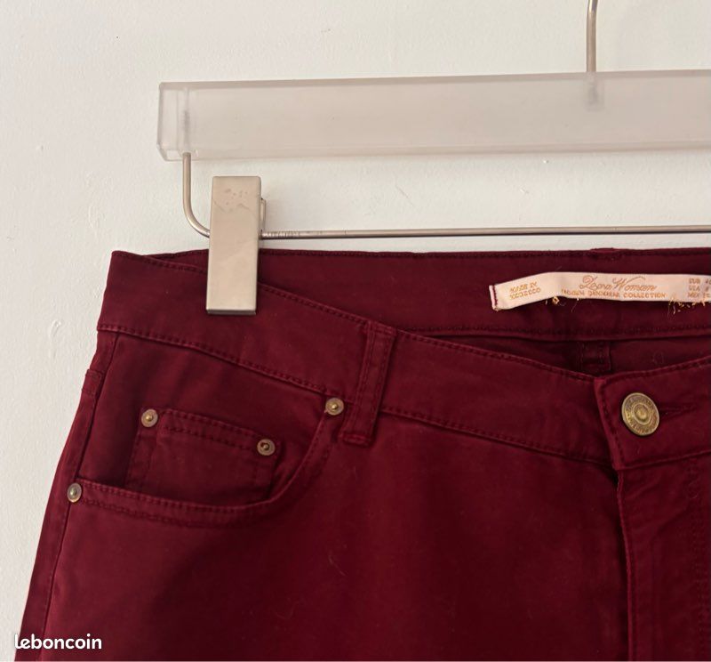 Pantalon bordeaux Zara Woman (image 4)