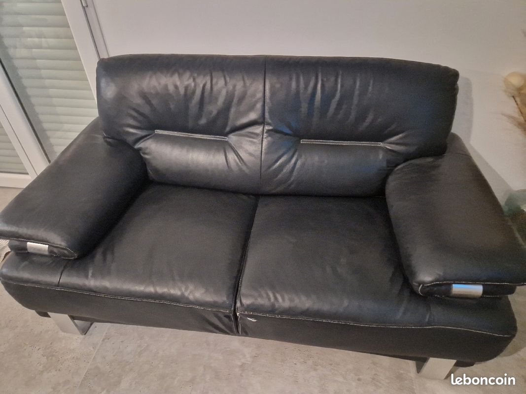 Lot de 2 canapes cuir (image 2)