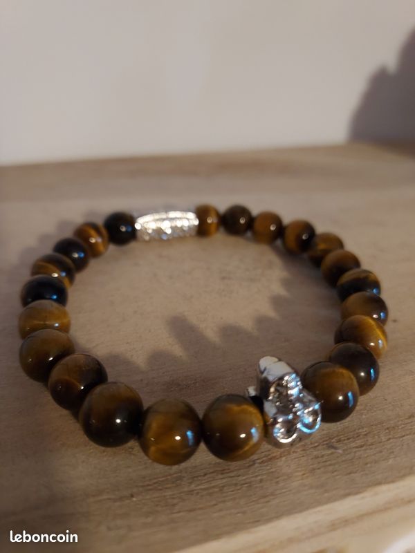 Bracelet perles homme tête de mort (image 2)