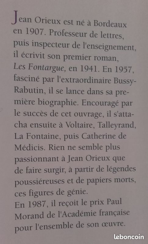 La fontaine ou la vie est un conte Jean Orieux biographie (image 8)