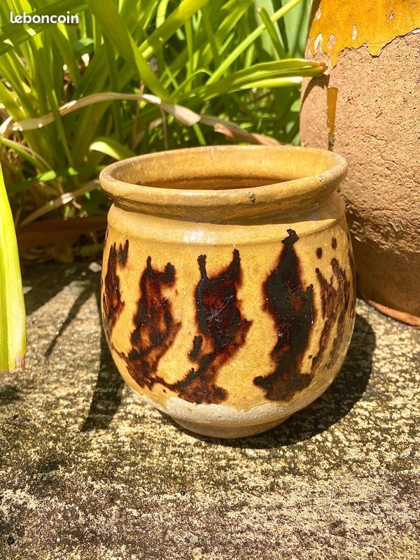 Ancien pot à confit en terre cuite jaune XIXeme (image 2)