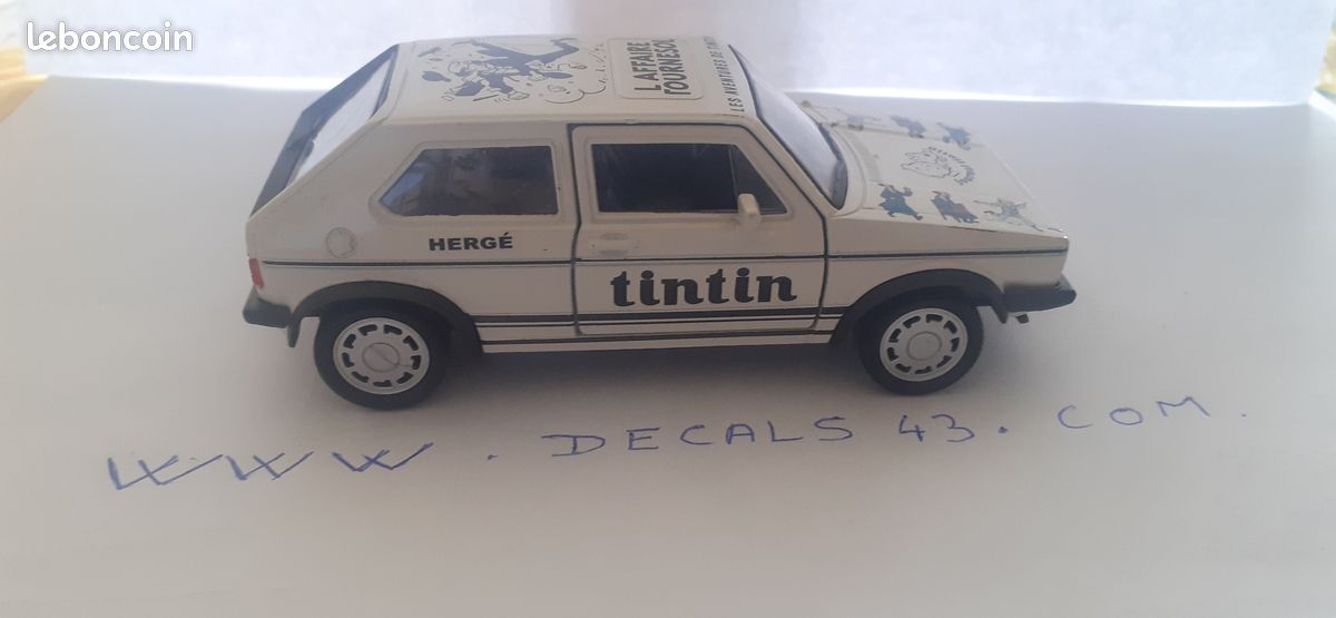 Vw golf gt1 serie 1 les aventures de tinitn sur base welly 1/36 (image 4)