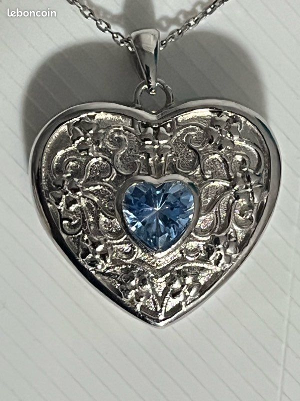Pendentif Médaillon 'enveloppe' Love You Sur Chaîne 45 Cm - Argenté Acier Inoxydable, Tendance, Neuf Avec étiquettes