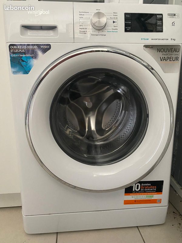 Lave-linge Whirlpool 9 kg FreshCare+ (Vapeur) (image 1)