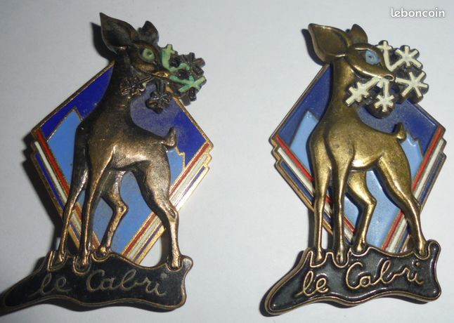Insigne Broche Alpinisme Skis Et Piolet - Blason De Savoie émaillé - Métal Doré Occasion