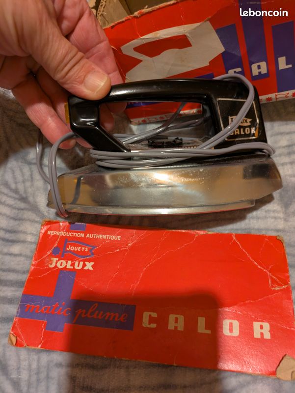 Fer à Repasser Jouet Vintage Années 70 Jolux Calor - En Métal Et Plastique, Avec Boîte D'origine