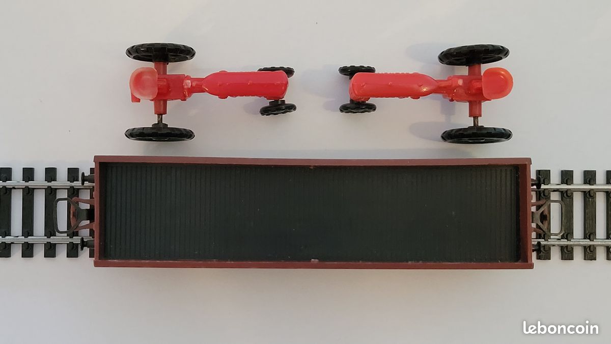 JOUEF 6520 B HO WAGON PLAT A BOGIES T.P. AVEC 2 TRACTEURS BOITE D