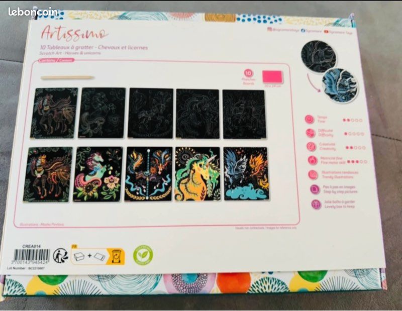 10 cartes à gratter chevaux et licornes neuve (image 2)