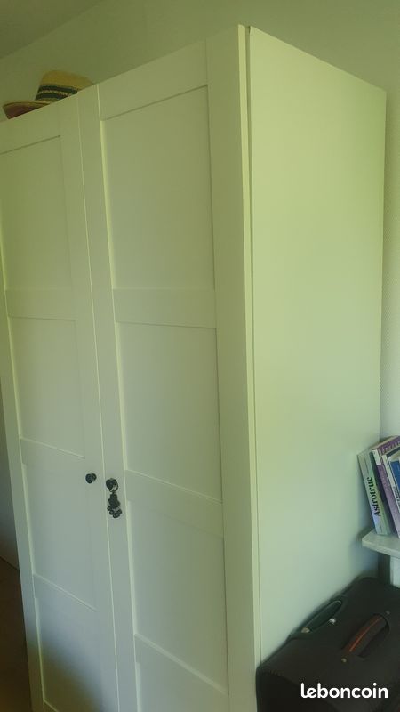PAX / BERGSBO Armoire-penderie, blanc/blanc, 100x60x201 cm (image 2)