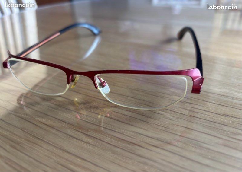 Monture lunettes femme métal plastique rouge et noir Accessoires