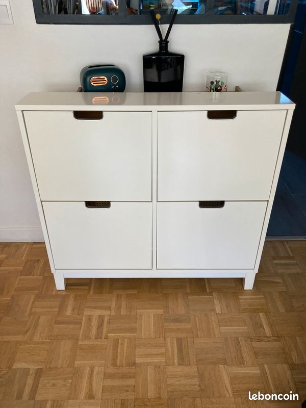 STÄLL armoire à chaussures 3 casiers, plaqué chêne, 79x29x148 cm - Belgique