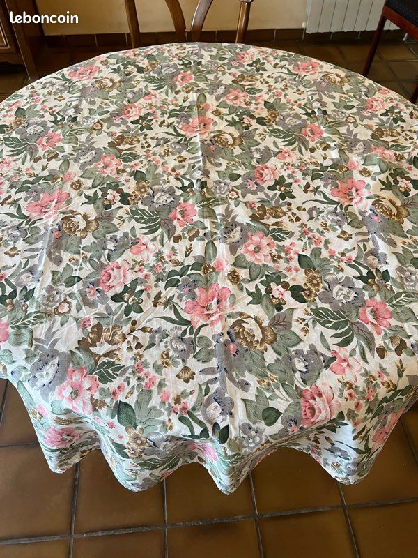Nappe fleurie rectangulaire vintage (image 3)