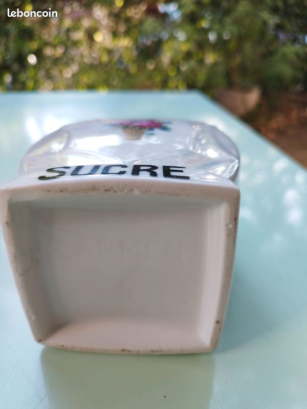 Pot à sucre ancien en céramique (image 7)