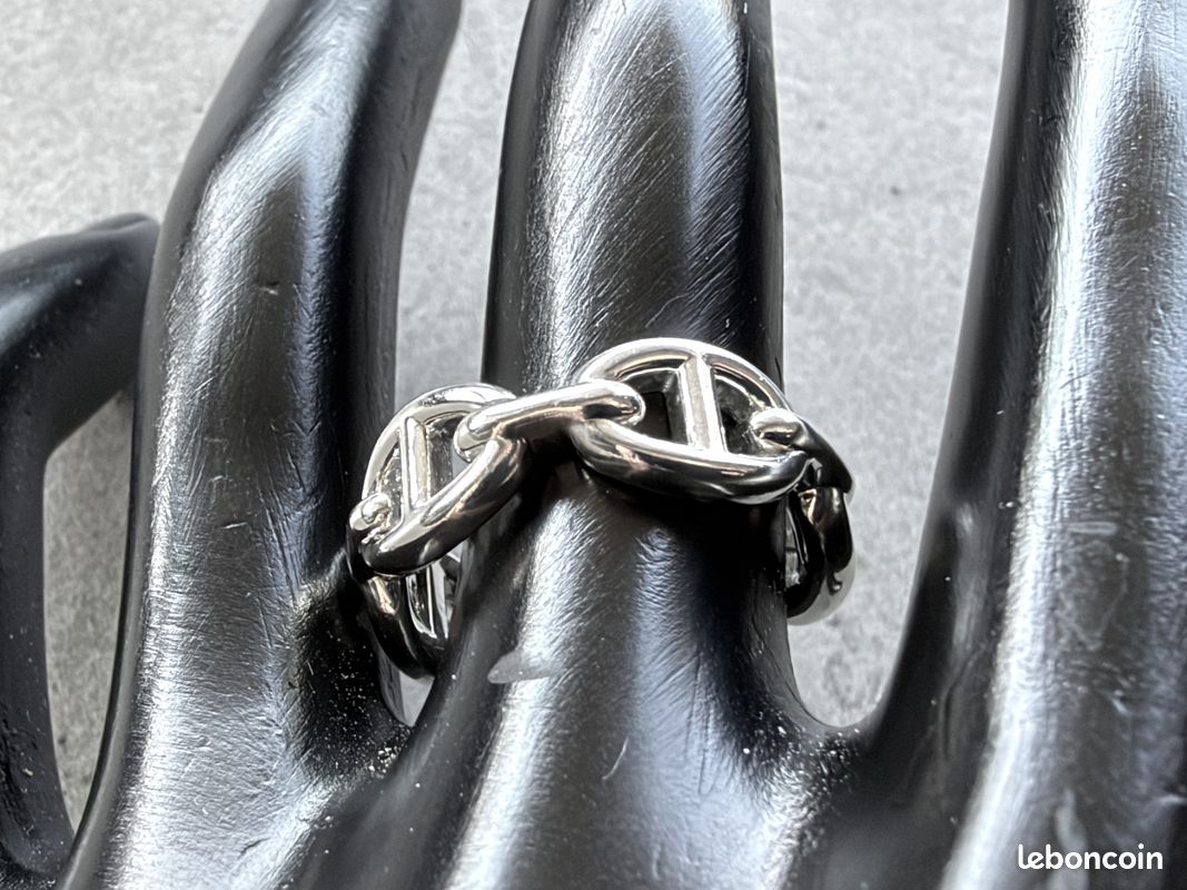 Bague HERMES en argent - chaine d'ancre - taille 54 - Hermès (image 4)